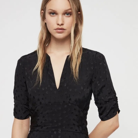 All Saints - Avery viscose dress - black floral viscose - Picture 7 of 7